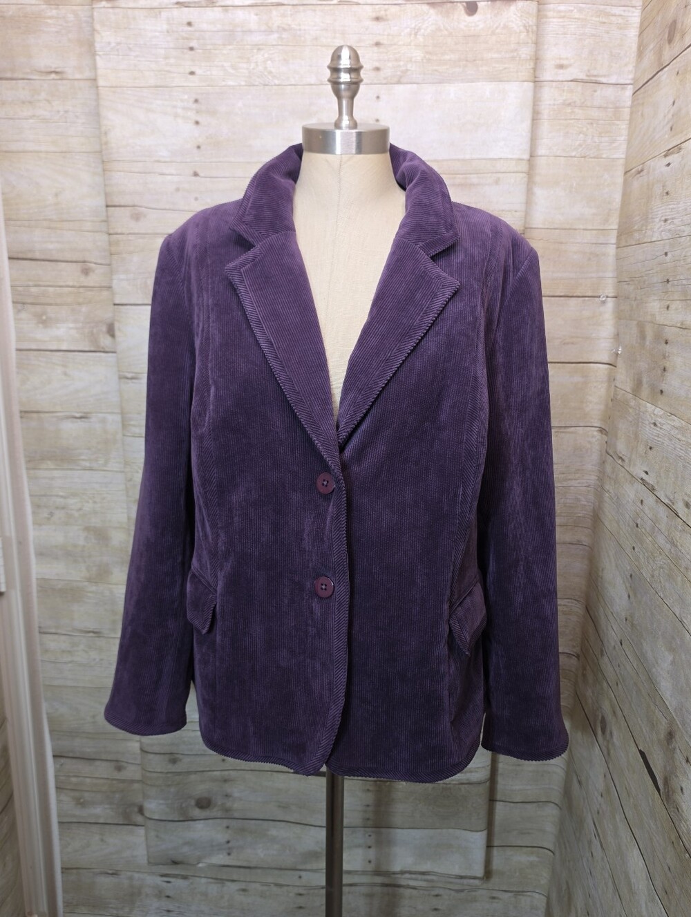 Dressbarn Purple Corduroy Blazer